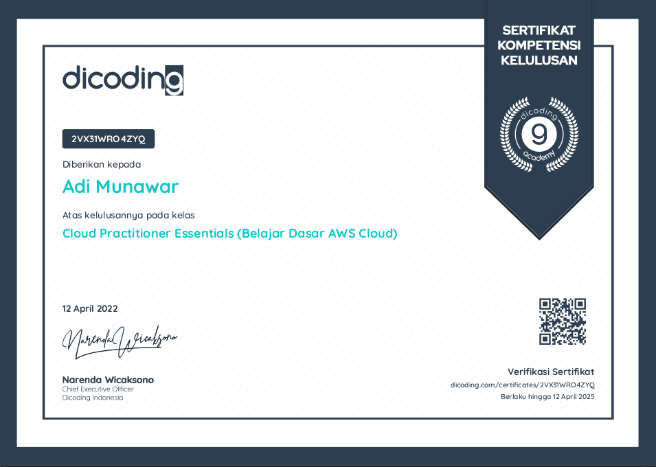Cloud Practitioner Essentials (Belajar Dasar AWS Cloud)